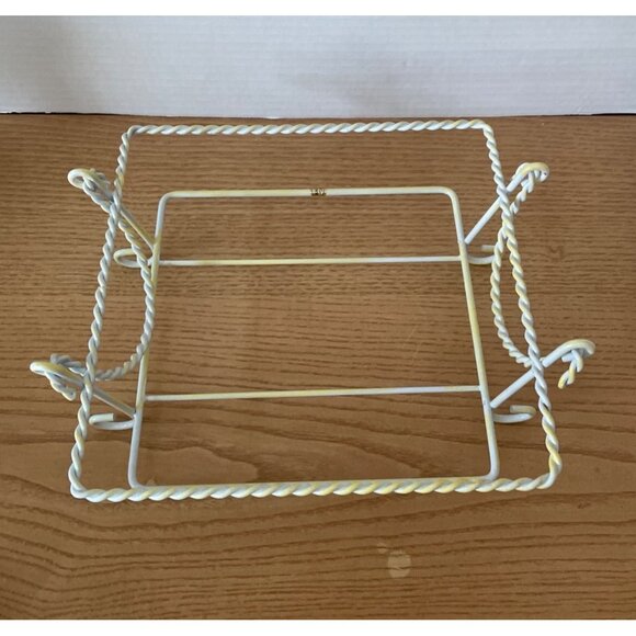 Temptations Morning Glory Baking Dishes Square 1 & 2 Qt w Lids Wire Holder Rare - Picture 5 of 8